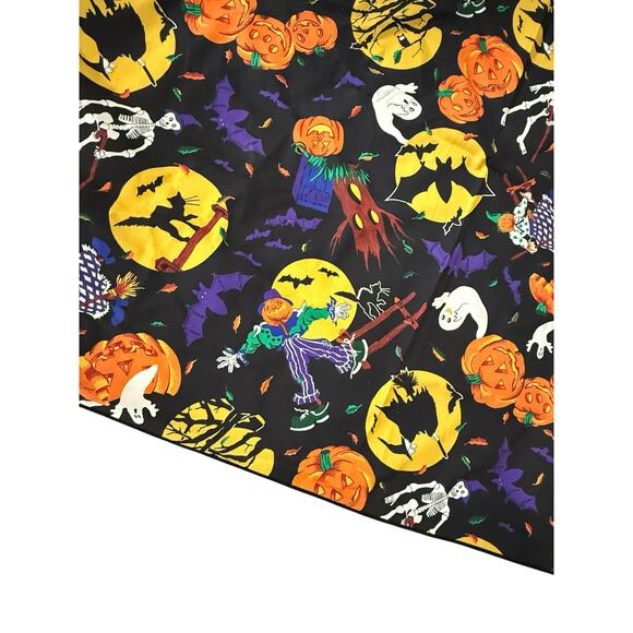 Vintage Halloween Party Table Cloth Fabric Pumpkins Jack o Lantern Rectangular - Picture 2 of 5
